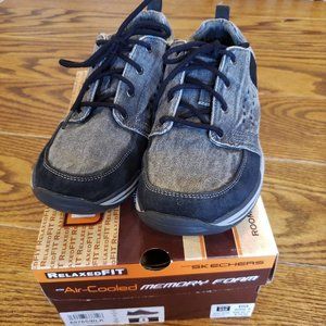 Skechers Men's Expected Vaspen Oxford 65765 Black Gray VINTAGE WASHED Size 8